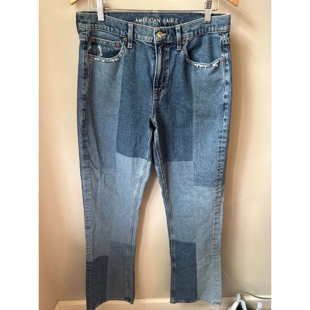 American Eagle 90s Bootcut Patchwork Jeans Size 8 Long